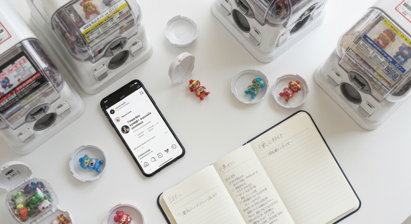 ガチャガチャ 同じのばかり なぜのガチャガチャ、なんで同じのばかり出るの！？【ナナが原因＆対策を伝授】について解説するイメージ画像