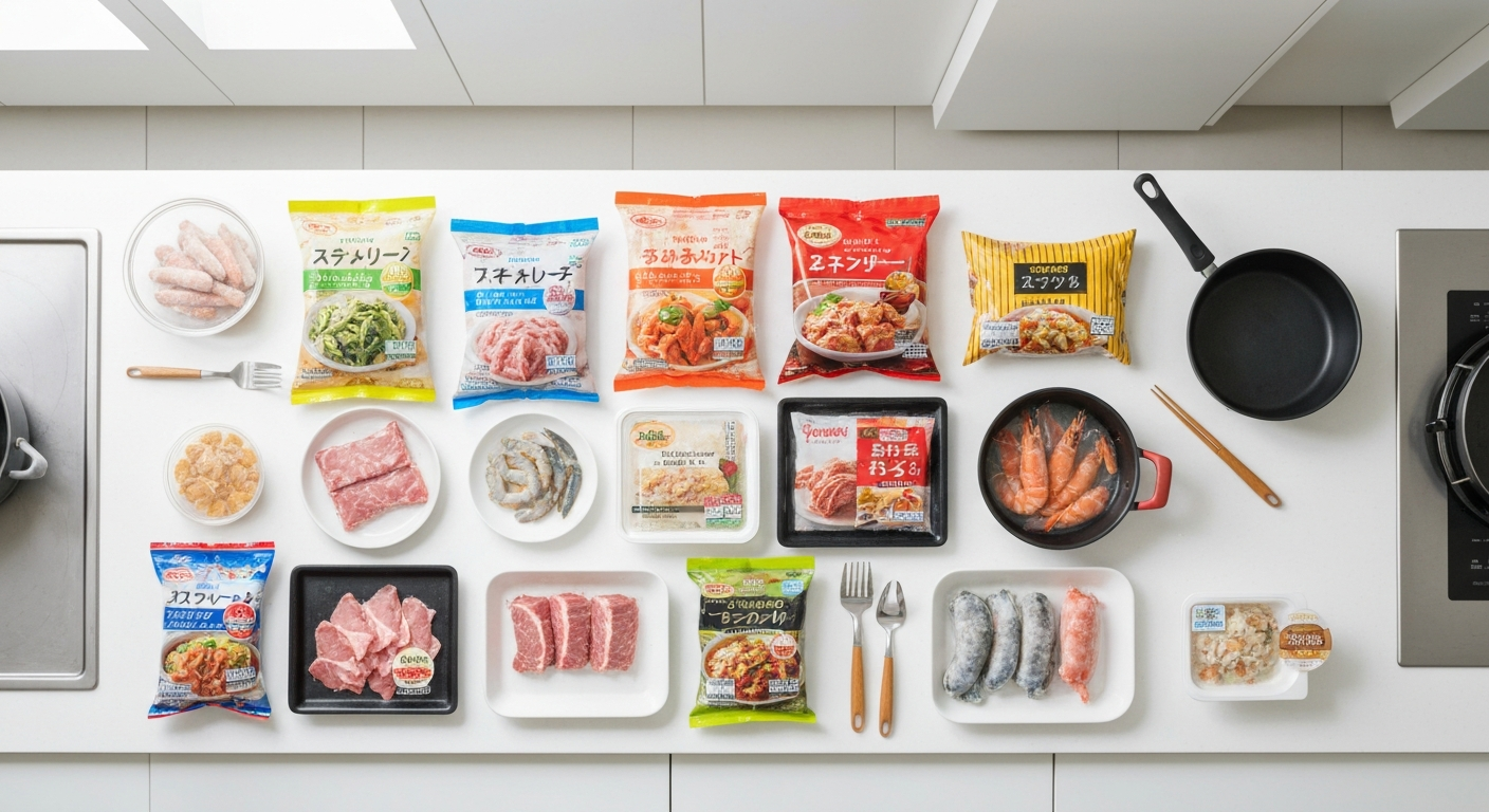 業務スーパー 冷凍 試したの業務スーパー冷凍食品：試して分かった！30代主婦が選ぶ神7について解説するイメージ画像