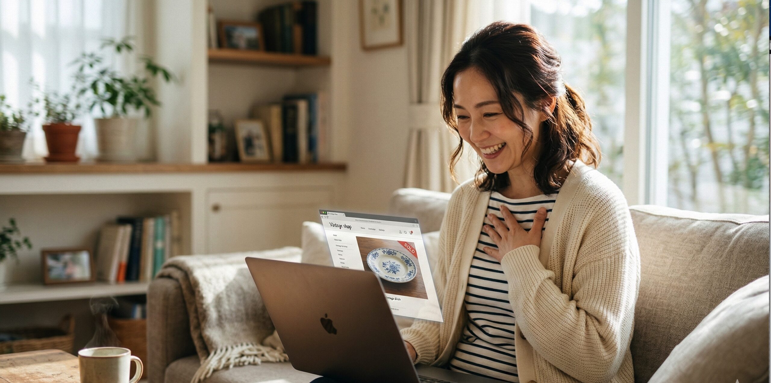 欲しいものが見つかった日本人の主婦。