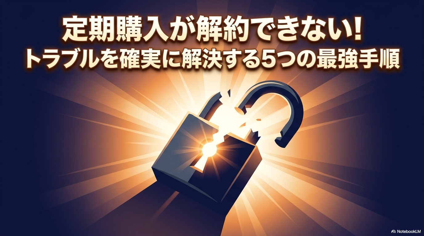 【2026年最新】「定期購入 解約できない」もう大丈夫！トラブル解決5つの最強手順